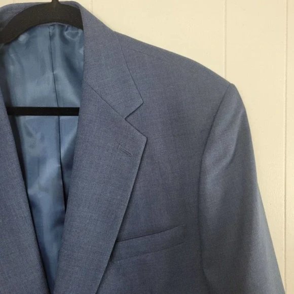 Wall Street Mens 44S Nautical Blue/ Gold Lion 2 Button Sports Coat Blazer Jacket - Picture 4 of 12